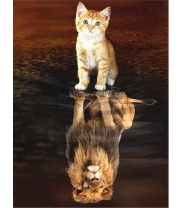 Reflet Chaton En Lion Broderie Diamant Love Diamond Painting