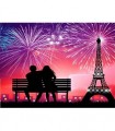 Amour Paris et Feux d'artifice Broderie Diamant