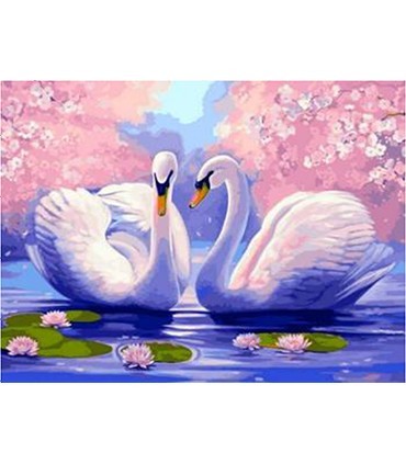 Peinture couple de cygne Broderie Diamant