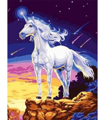 Licorne sur un rocher Broderie Diamant