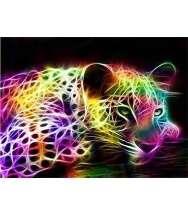 Tableau Panthère coloré Broderie Diamant