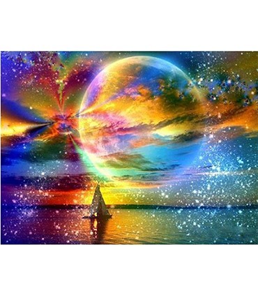 Lune multicolore Broderie Diamant