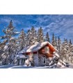 Chalet sous la neige Broderie Diamant