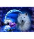 Loup blanc Broderie Diamant
