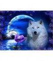Loup blanc Broderie Diamant