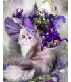 Tableau chat persan au chapeau violet Broderie Diamant