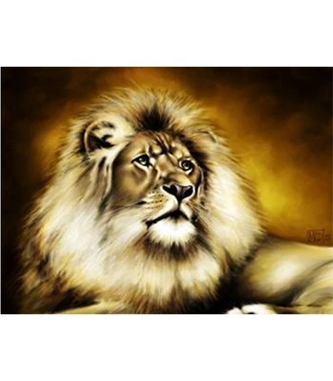 Portrait lion Broderie Diamant
