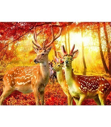 Le troupeau de biches Broderie Diamant