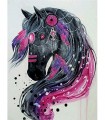 Cheval rose Broderie Diamant