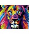Portrait Lion coloré Diamond Painting