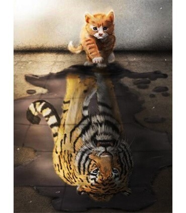 Miroire chaton/Tigre Diamond Painting