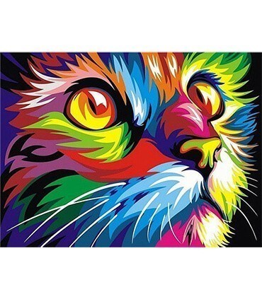 Chat coloré Diamond Painting