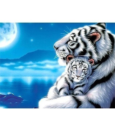 Tigre Blanc d'hiver Diamond Painting