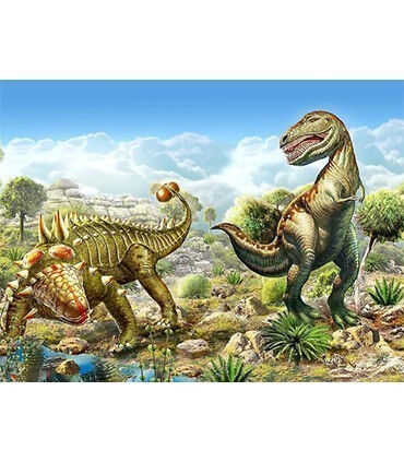 Stegosaure et Tyrannosaure Diamond Painting