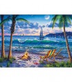Feu de camp à la plage Broderie Diamant