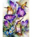 Colibri et Fleurs violette Diamond Painting
