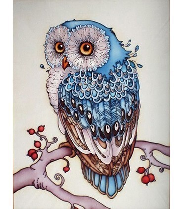 Dessin d'hibou bleu Diamond Painting