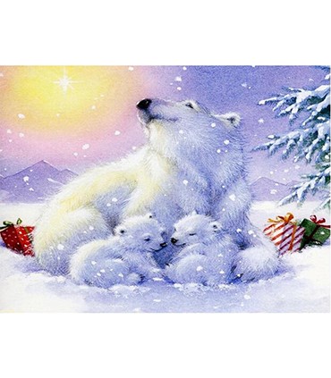 Famille Ours polaire Broderie Diamant