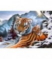 Peinture de tigre avec son tigron Diamond Painting
