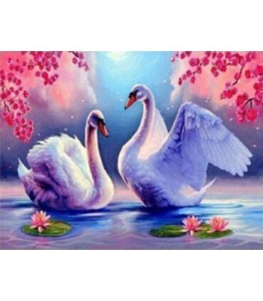Cygnes et nénuphar Diamond Painting