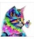 Chat et papillon colorés Diamond Painting