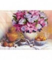 Bouquet Lys et roses sur la table Diamond Painting