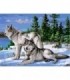 Les 2 loups au bord de la rivière Diamond Painting
