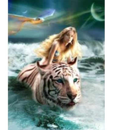 La femme et son tigre Diamond Painting