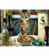 Chat au resto Italien Diamond Painting