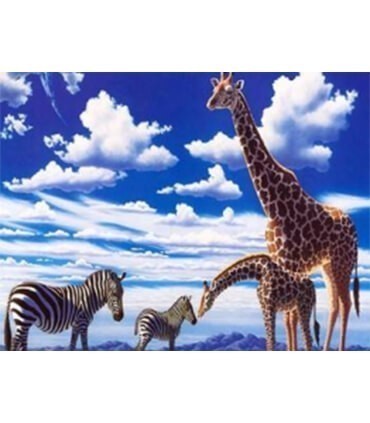 Girafes et zèbres Diamond Painting