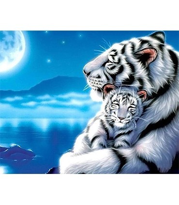 Mère et son Tigreau blanc Diamant