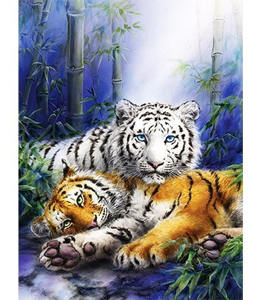 Coupe Tigre et Tigre blanc Diamant